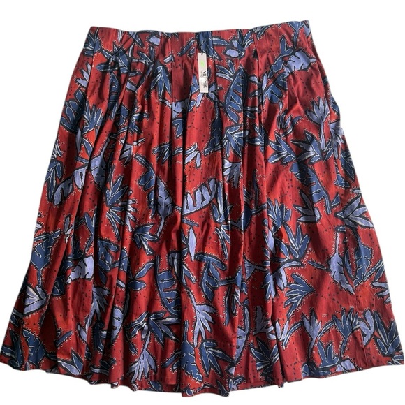 NWT Nic + Zoe Autumn Leaves Cotton Midi Skirt 3X Pull On Lightweight Breathab - Picture 3 of 8